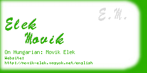 elek movik business card